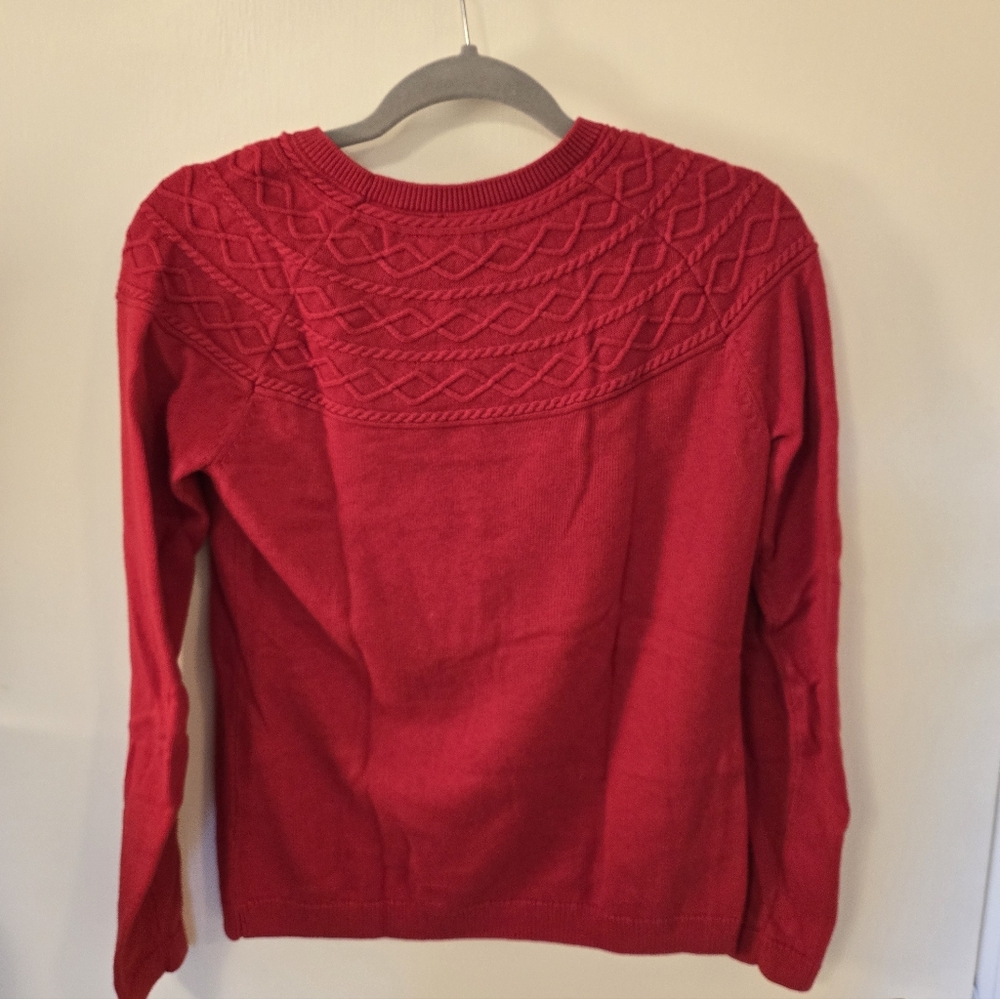 Talbots Red Fair Isle Sweater Size Small - Picture 2 of 7